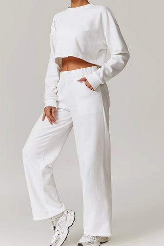 Crossover Back Crop Top & Pant Two Piece Set