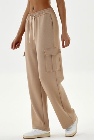 Ribbed Waistband Straight Cut Pant