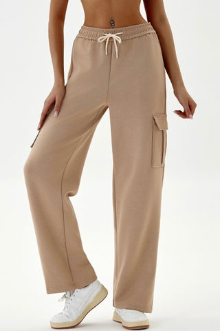 Ribbed Waistband Straight Cut Pant