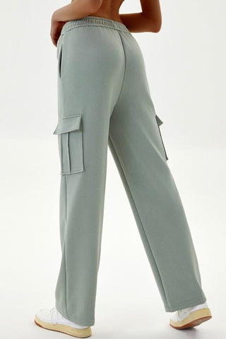 Ribbed Waistband Straight Cut Pant