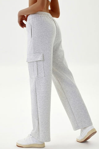 Ribbed Waistband Straight Cut Pant