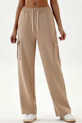 Ribbed Waistband Straight Cut Pant