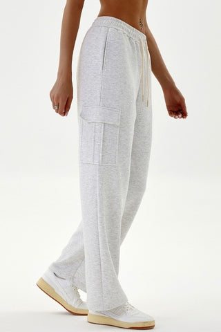 Ribbed Waistband Straight Cut Pant