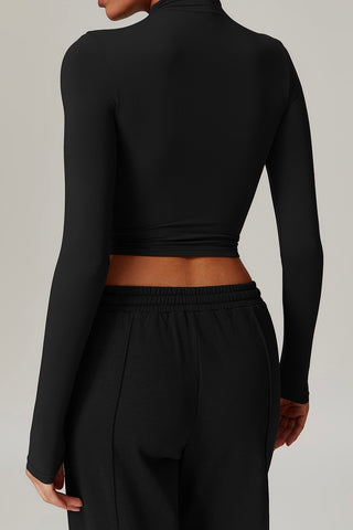 Mock Neck Long Sleeve Crop Top