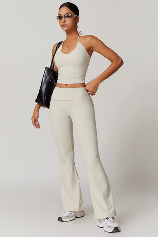 Halter Crop Tank & Flare Legging Two Piece Set