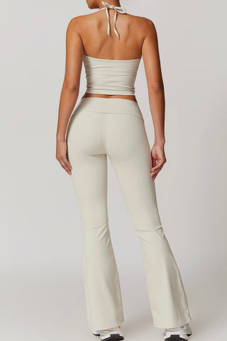 Halter Crop Tank & Flare Legging Two Piece Set