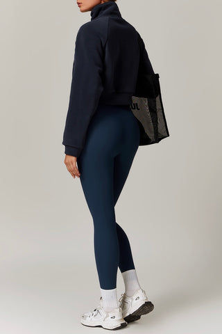 Fleece-Lined Zip Front Crop Jacket