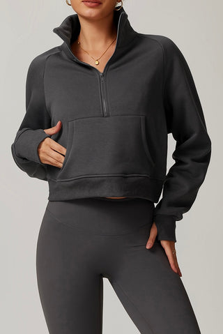 Half Zip Fleece-Lined Hoodie