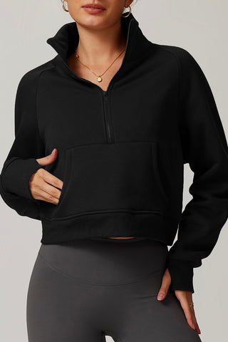 Half Zip Fleece-Lined Hoodie