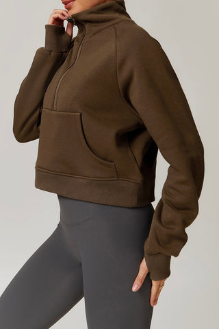 Half Zip Fleece-Lined Hoodie