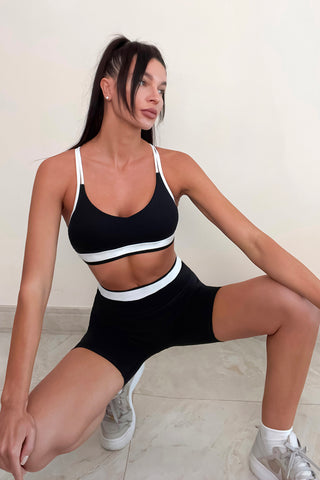 Contrast Strap Multi-strap Back Sports Bra