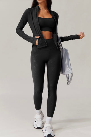 Collared Jacket & Legging Two Piece Set