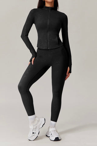 Collared Jacket & Legging Two Piece Set