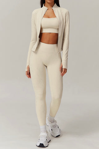 Collared Jacket & Legging Two Piece Set