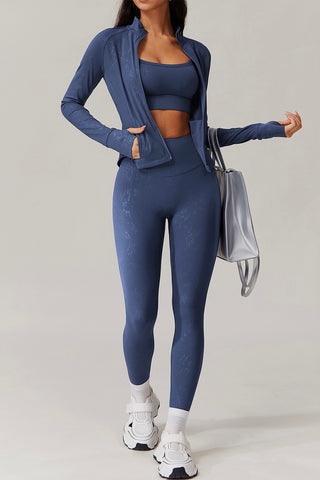 Collared Jacket & Legging Two Piece Set