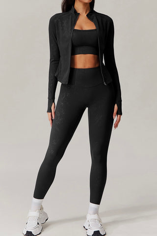 Collared Jacket & Legging Two Piece Set