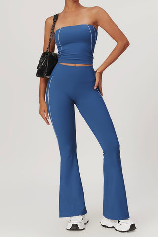 Tube Crop Top & Flare Legging Two Piece Set