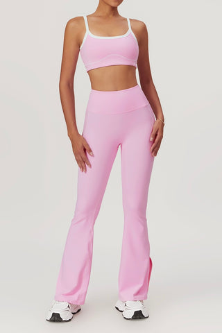 Contrast Sports Bra & Flare Legging Two Piece Set