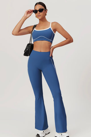 Contrast Sports Bra & Flare Legging Two Piece Set