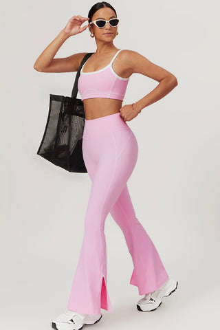 Contrast Sports Bra & Flare Legging Two Piece Set