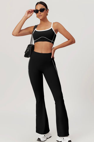 Contrast Sports Bra & Flare Legging Two Piece Set