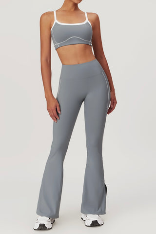 Contrast Sports Bra & Flare Legging Two Piece Set