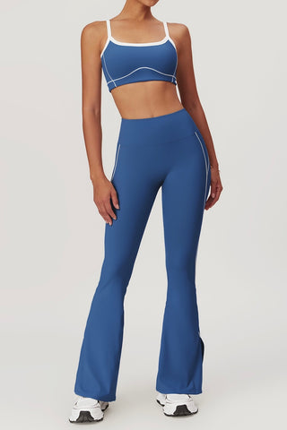 Contrast Sports Bra & Flare Legging Two Piece Set