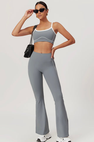 Contrast Sports Bra & Flare Legging Two Piece Set