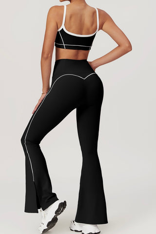 Contrast Sports Bra & Flare Legging Two Piece Set