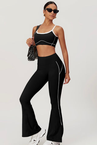 Contrast Sports Bra & Flare Legging Two Piece Set