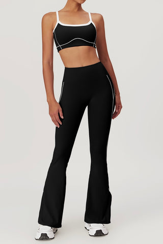 Contrast Sports Bra & Flare Legging Two Piece Set