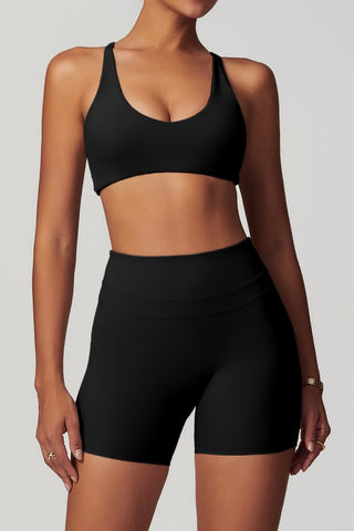 Scoop Crossover Twist Back Sports Bra