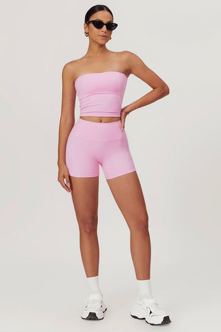 Openback Crop Tube Top & Short Two Piece Set