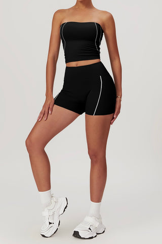 Openback Crop Tube Top & Short Two Piece Set