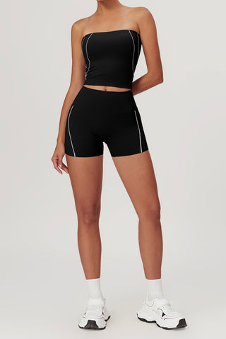 Openback Crop Tube Top & Short Two Piece Set