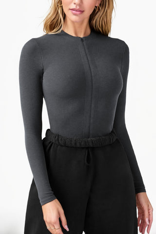 Zip Up Long Sleeve Bodysuit