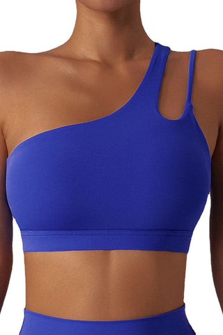 Asymmetric Strap Cutout Bra