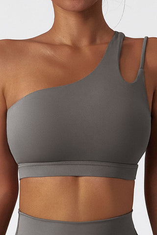 Asymmetric Strap Cutout Bra