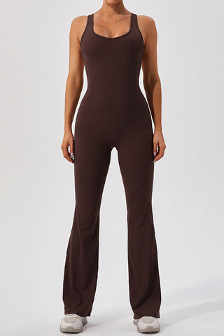 Cutout Back Wide Leg Jumpsuit