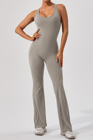 Cutout Back Wide Leg Jumpsuit