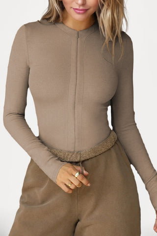 Zip Up Long Sleeve Bodysuit