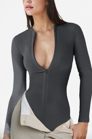 Zip Up Long Sleeve Bodysuit